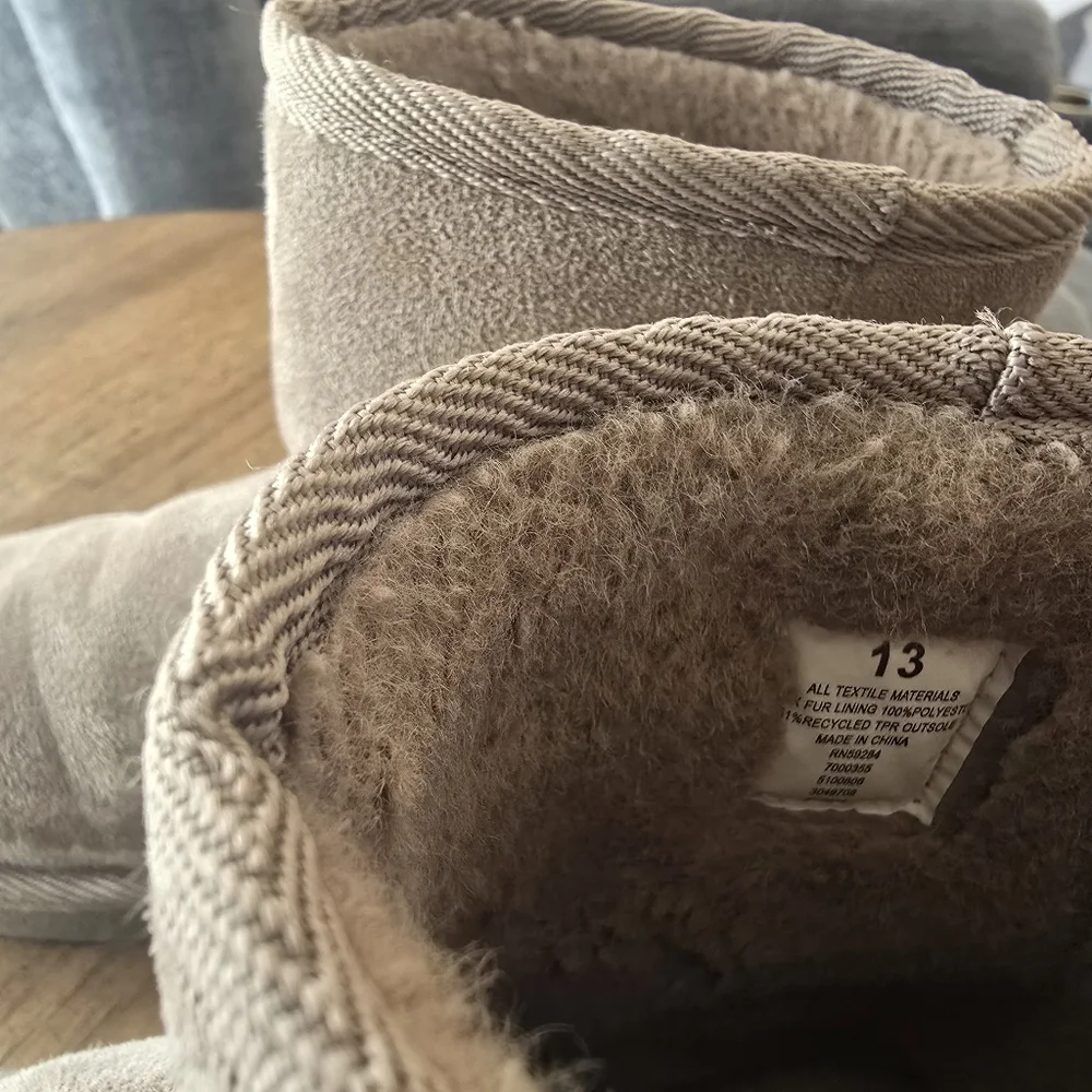 Tan Cozy Slippers with Suede Texture